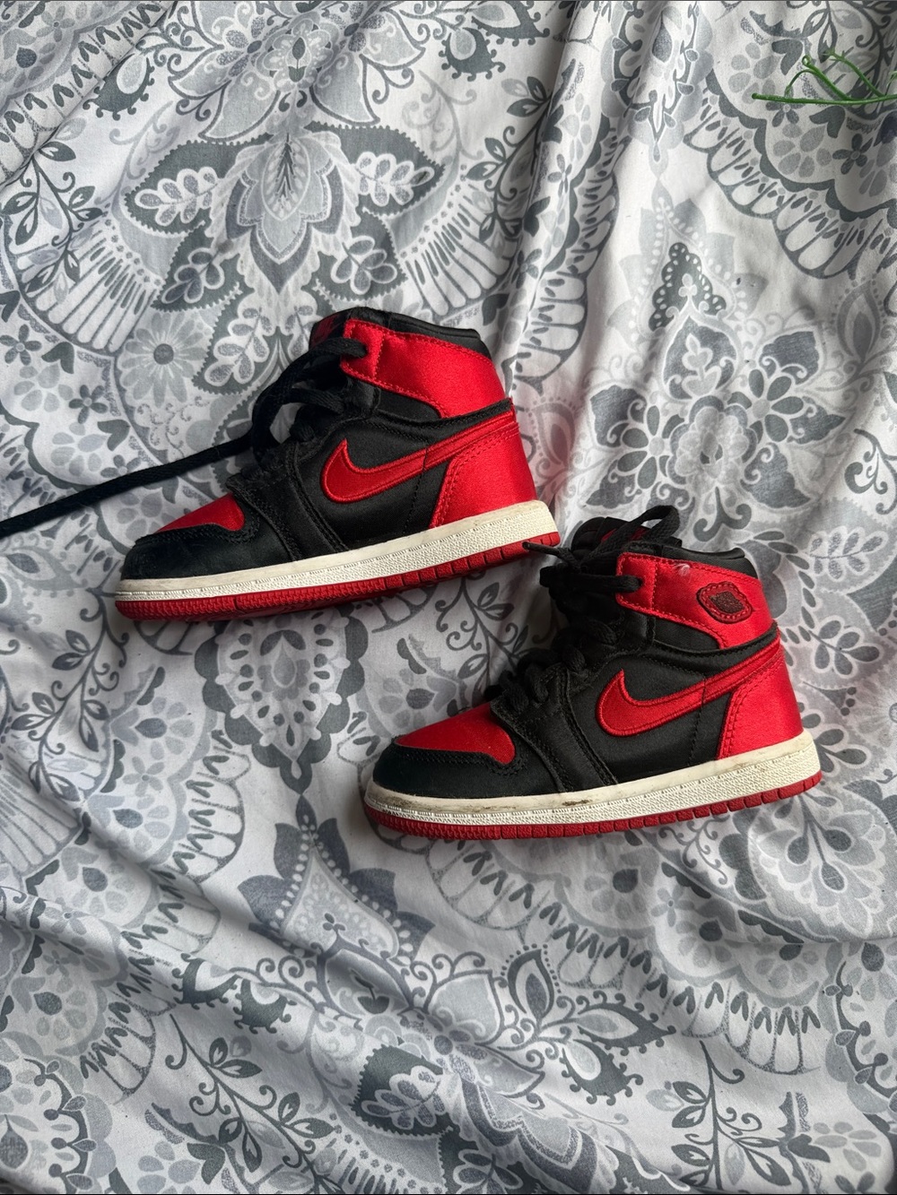 Nike Black and Red Kids' High-Top Sneakers